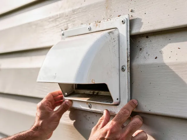 Mount Holly Dryer Vent Cleaning technician delivering thorough residential dryer vent cleaning service in Mount Holly